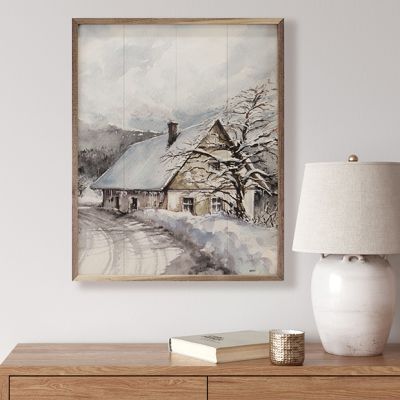 House In The Winter Framed Wall Art