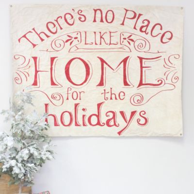 Huge No Place Like Home Holiday Paper Wall Art