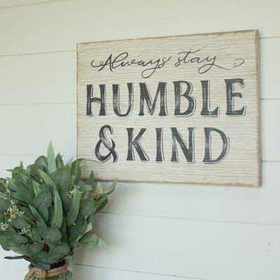 Humble & Kind Wood Wall Sign