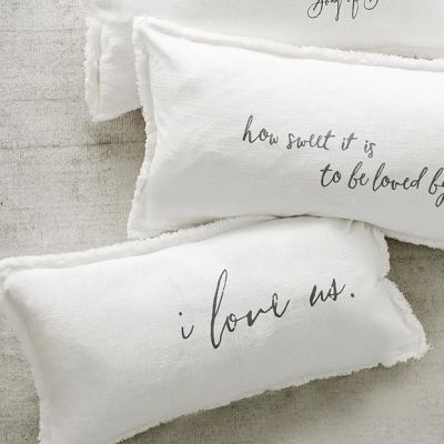 I Love Us Cotton Rectangle Accent Pillow