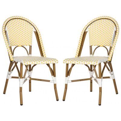 Indoor/Outdoor Yellow Bistro Side Chair Set of 2