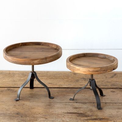 Industrial Chic Round Risers Set of 2