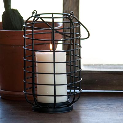 Industrial Farmhouse Handled Wire Candle Lantern
