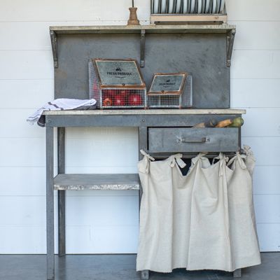 Industrial Farmhouse Skirted Work Stand