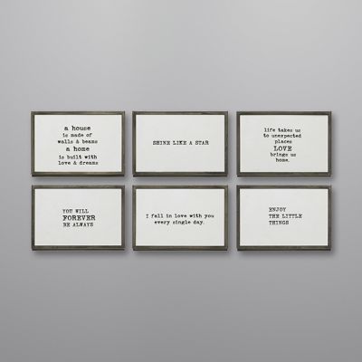 Inspirational Tabletop Framed Phrases Set of 6