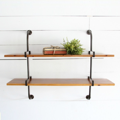 Iron and Wood Wall Shelf