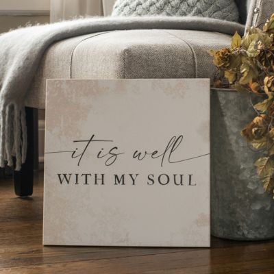 It Is Well Square Wood Wall Sign