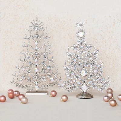 Jeweled Metal Tabletop Tree Set of 2