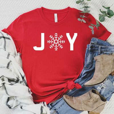 Joy Snowflake Holiday Tee Shirt
