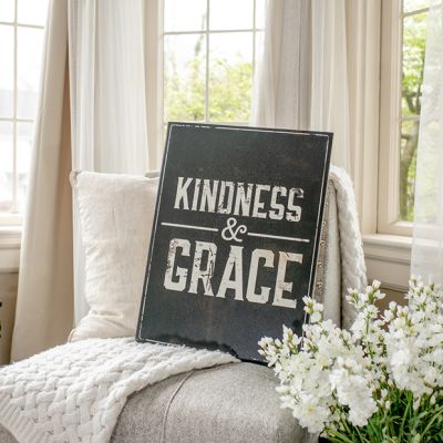Kindness And Grace Wood Sign