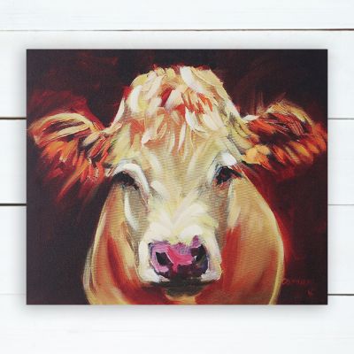 Large One Cow Stretched Canvas