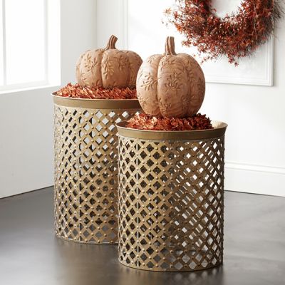 Lattice Cut Out Nesting Table Set of 2