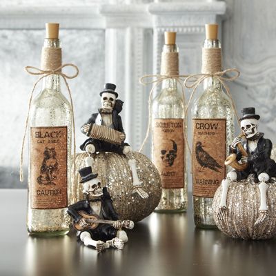 LED Corked Decorative Halloween Bottles Set of 3