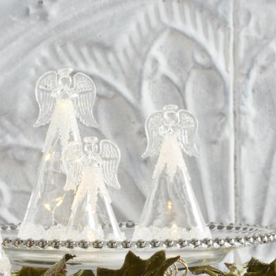 LED Decorative Glass Angels Set of 3