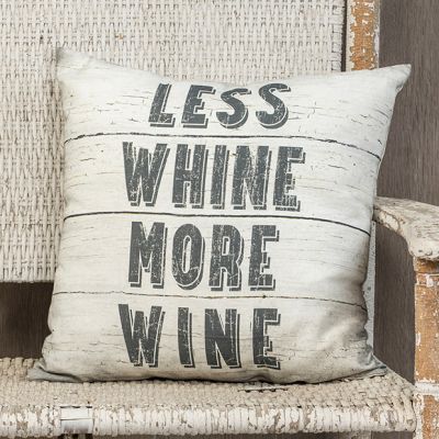 Less Whine More Wine Accent Pillow