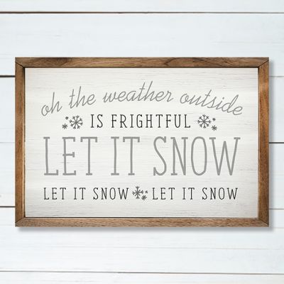 Let It Snow Framed Wall Sign