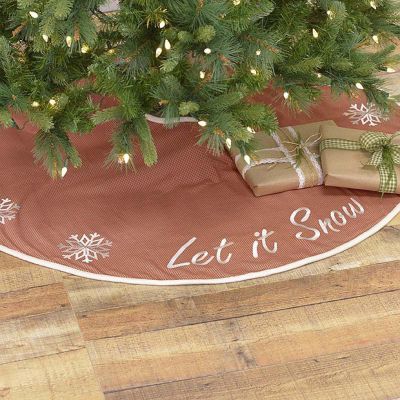 Let It Snow Red Check Reversible Tree Skirt