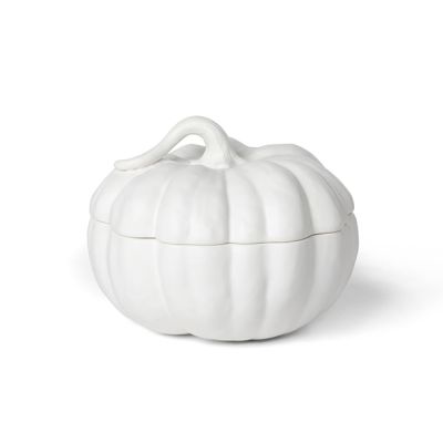 Lidded Ceramic Pumpkin Bowl 7.5  Inch