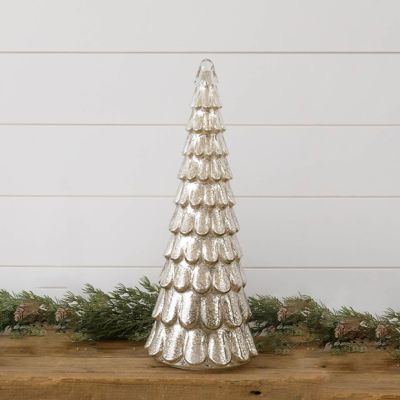 Lighted Layered Mercury Glass Christmas Tree