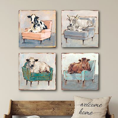 Lounging Cow Wall Art
