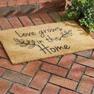 Love Grows Rectangle Coir Doormat