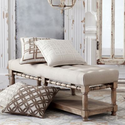 Luxurious Linen Upholstered Bench