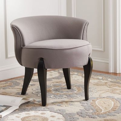 Luxurious Linen Upholstered Vanity Chair