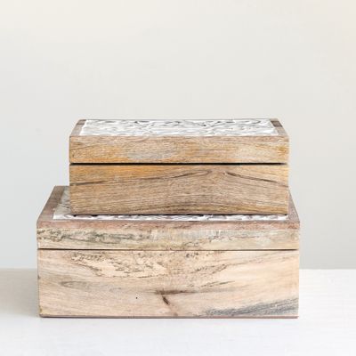 Mango Wood Box Set of 2