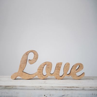 Mango Wood Love Cutout