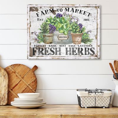 Market Fresh Herbs Canvas Wall Art