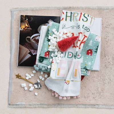 Merry And Bright Holiday Tea Towel Set of 4