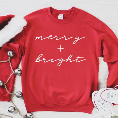 Merry and Bright Sweatshirt Red