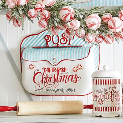 Merry Christmas and Peppermint Wishes Decorative Mailbox