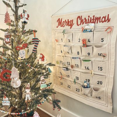 Merry Christmas Hanging Pocket Advent Calendar