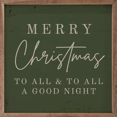 Merry Christmas To All Green Wall Sign