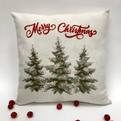 Merry Christmas Trees Accent Pillow