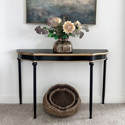 Metal Demilune Accent Table