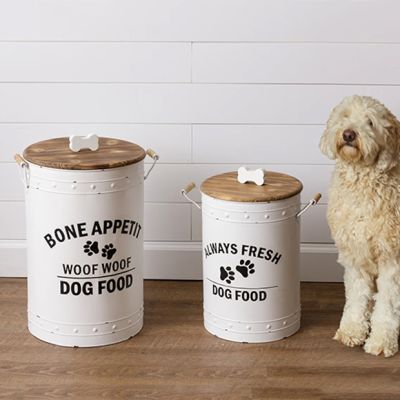 Metal Dog Food Storage Container Set of 2