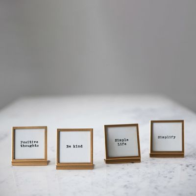 Metal Framed Inspirational Sayings Set of 4