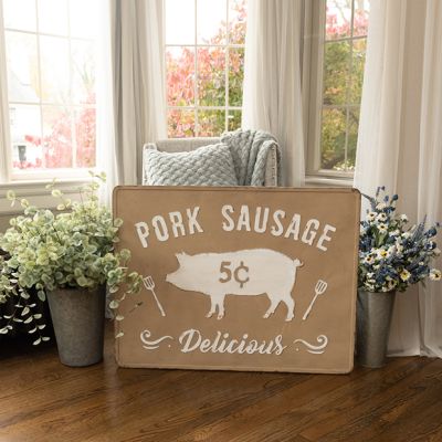 Metal Pork Sausage Wall Sign