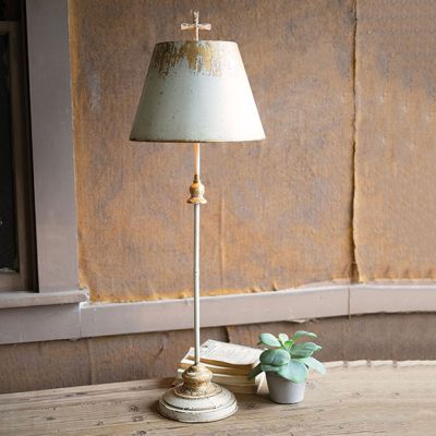 Metal Table Lamp With Cross Accent