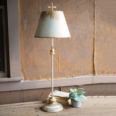 Metal Table Lamp With Cross Accent
