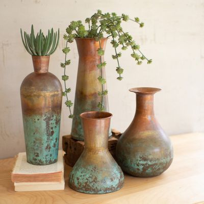 Metal Two Tone Vase Set of 4