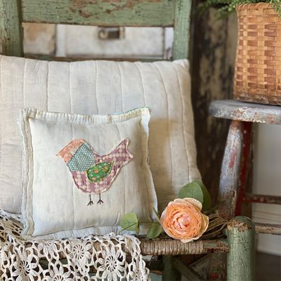 Mini Bird Quilt Accent Pillow