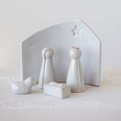 Minimalist Stoneware Nativity Set of 5