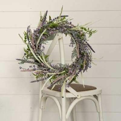 Mixed Faux Lavender Wreath 18 Inch
