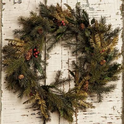 Mixed Pine and Holly Berries Wreath