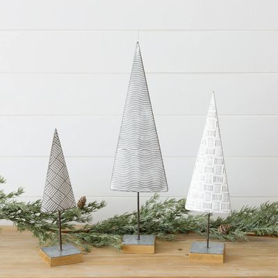 Modern Abstract Metal Tabletop Trees Set of 3