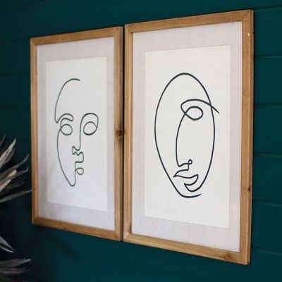 Modern Accents Framed Face Prints Set of 2