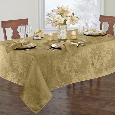 Modern Elegance Poinsettia Holiday Tablecloth